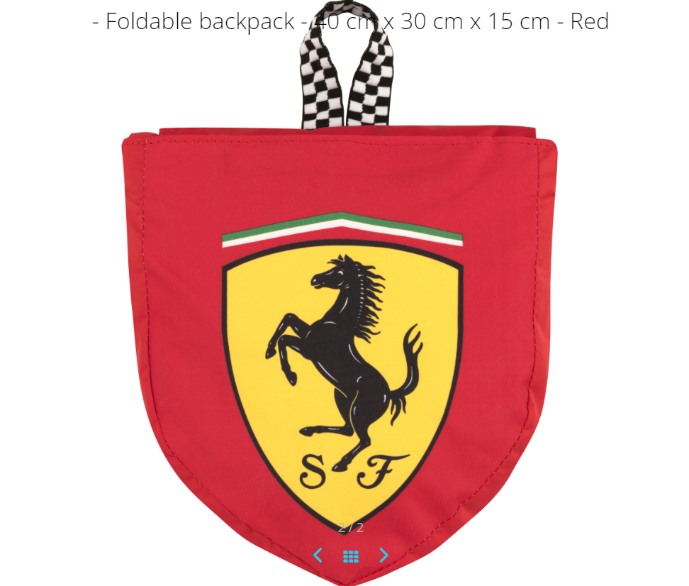 Ferrari Sırt Çantası Foldable (Katlanabilir) Kırmızı